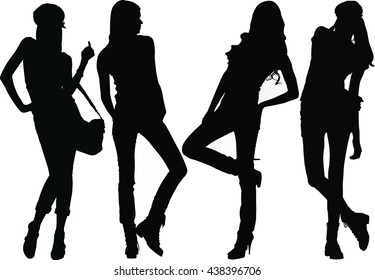 Fashion Model Silhouettes. 