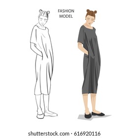 Fashion model. Vector illustration