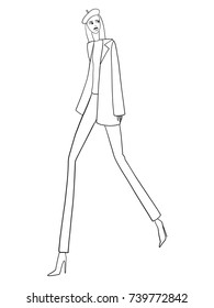 Fashion model, woman, posing, vector illustration 