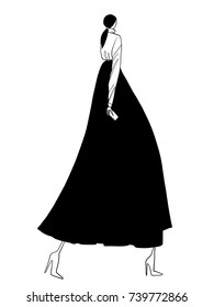 Fashion model, woman, posing, vector illustration 