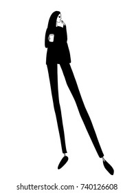 Fashion model, woman, posing, vector illustration 