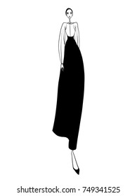 Fashion model, woman, posing, vector illustration  