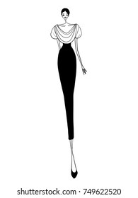 Fashion model, woman, posing, vector illustration  
