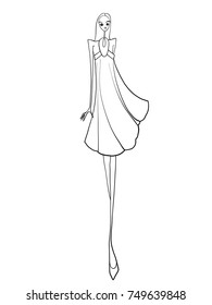 Fashion model, woman, posing, vector illustration   