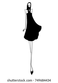 Fashion model, woman, posing, vector illustration   