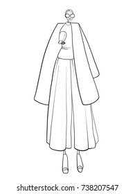 Fashion model, woman, vector illustration, posing
