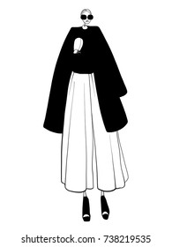Fashion model, woman, vector illustration, posing