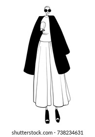 Fashion model, woman, vector illustration, posing