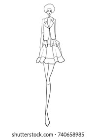 Fashion model, woman, vector illustration, posing