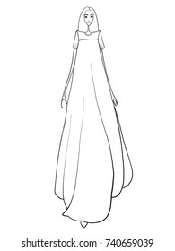 Fashion model, woman, vector illustration, posing