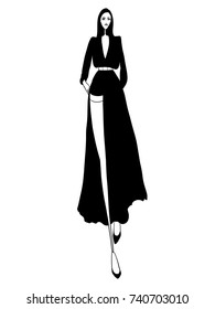 Fashion model, woman, vector illustration, posing