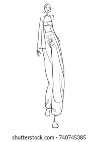 Fashion model, woman, vector illustration, posing