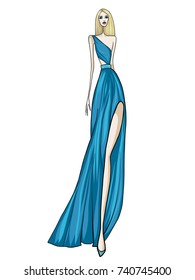 Fashion model, woman, vector illustration, posing