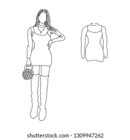Fashion models. Sketch.