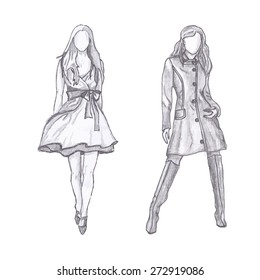 Fashion models. Sketch.