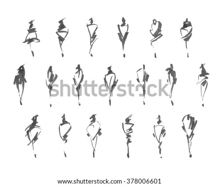 fashion models sketches hand drawn fashion stock vector royalty sketches models