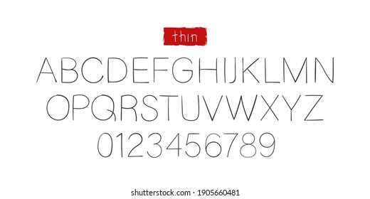Fashion modern alphabet. Hand drawn typeface. Trendy font. Symbols and signs placed in layers. Vector illustration