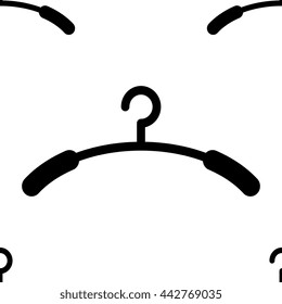 Fashion modern seamless pattern with clothes hangers isolated on white. Vector rack background.