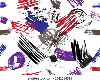 Fashion modern style. Summer fantasy.  Ink geometric elements. Seamless pattern.