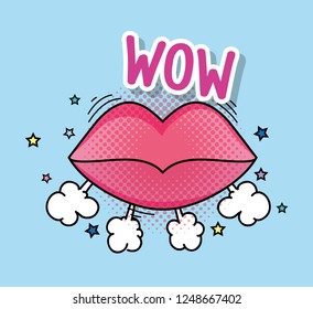 fashion mouth patch with wow message