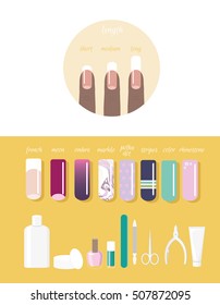 Fashion nail shapes, types and professional manicure tools