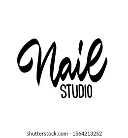 Fashion nail studio logo. For the beauty salon, modern manicure icon, fashion, minimal. Vector illustration
