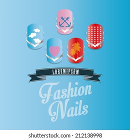 fashion nails vector