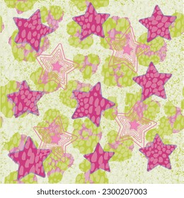 fashion neon star fish pattern seamless