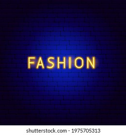 Fashion Neon Text. Vector Illustration of Clothing Promotion.