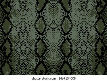 fashion olive khaki snake pattern vector hand drawn design