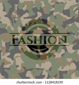 Fashion on camouflage texture