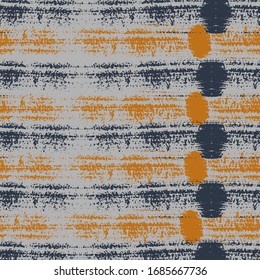 Fashion.  Orange and blue paintbrush lines horizontal seamless texture for backdrop. Hand drown paint strokes design. For print.