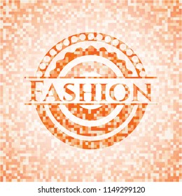 Fashion orange mosaic emblem