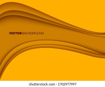 Papel naranja de la moda acorta el fondo del diseño de la ola de lujo. Pancarta de dibujo de la ilustración del vector EPS10