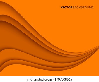 Papel naranja de la moda acorta el fondo del diseño de la ola de lujo. Pancarta de dibujo de la ilustración del vector EPS10