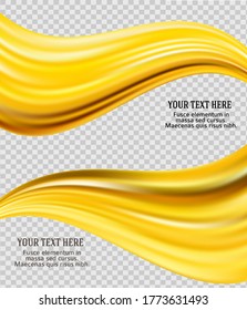 Fashion orange & yellow background of bright glowing perspective with wave lines. Creative line art. Vector illustration EPS 10 art deco style for wedding invitation, luxury template card or banner