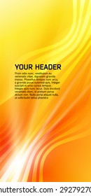 Fashion orange & yellow background of bright glowing perspective with wave lines. Vector illustration EPS 10 for template brochure, layout leaflet, newsletters