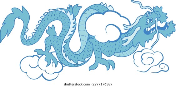 
Fashion painting Chinese dragon can be used in new year element printing etc.