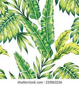 Green Tropical Palm Fern Leaves On Stock Illustration 760685662