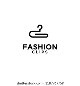 fashion paper clip office logo icon design vector