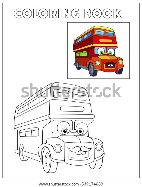 Fashion\
patch badge. Cute hipster car  coloring page. Coloring book outdoor\
sport theme. Funny race machine isolated on white background.\
Vector illustration of england bus with\
mustache.