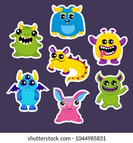 Fashion patch badges with halloween monsters, pumpkin ghost, fuzzy. Very large set of girlish and boyish halloween stickers, patches in cartoon isolated.Trendy print for backpacks, things,clothes