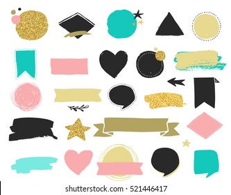 Sticker Scrapbook design elements - Vintage Wedding Set - in vector 