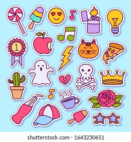 Fashion patch set. Element for designs, label, sticker, patch, greeting card and print design