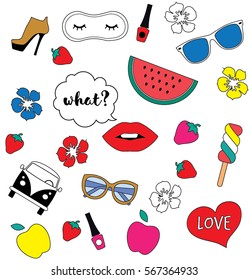Fashion patches pattern. vector illustration.
