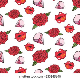 Fashion patches seamless background