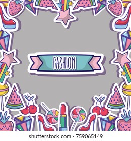 fashion patches trendy backgroun design