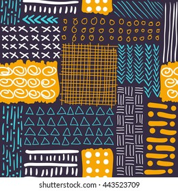 Fashion pattern. Hand drawn vector abstract seamless background. For fabric print, wrapping paper design
