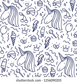 Fashion pattern with ice creams,hearts, star,cake, rainbow and other elements for girls. Vector illustration . Set of stickers, pins, patches in cartoon 80s-90s comic style.