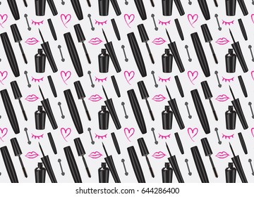 Fashion pattern. Make up collection. Vector template.